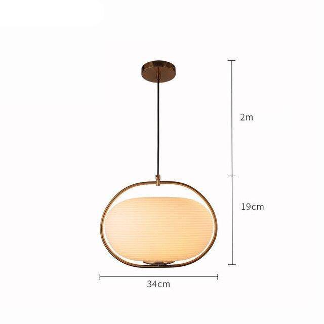 pendant light gold LED design rounded glass hang style