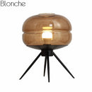 Lampe à poser design LED avec boule en verre Postmodern