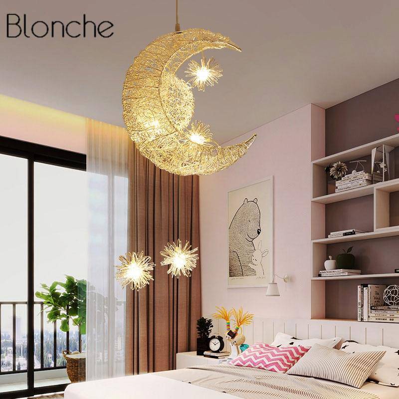 pendant light LED star and moon