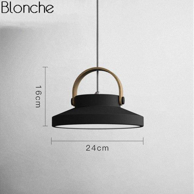 Suspension design LED en bois et métal Moderna