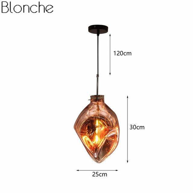 pendant light Lava colored glass LED design