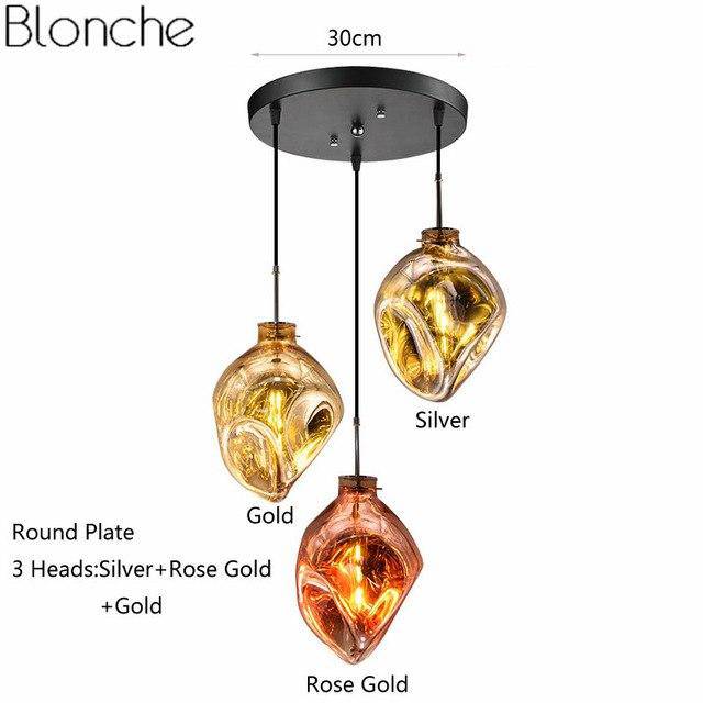 pendant light Lava colored glass LED design