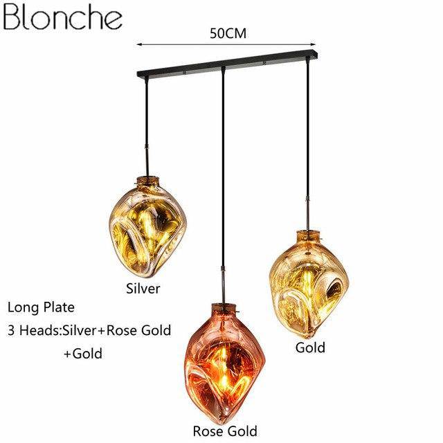 Suspension design LED en verre de couleur déformé Lava - vue 14 sur 16