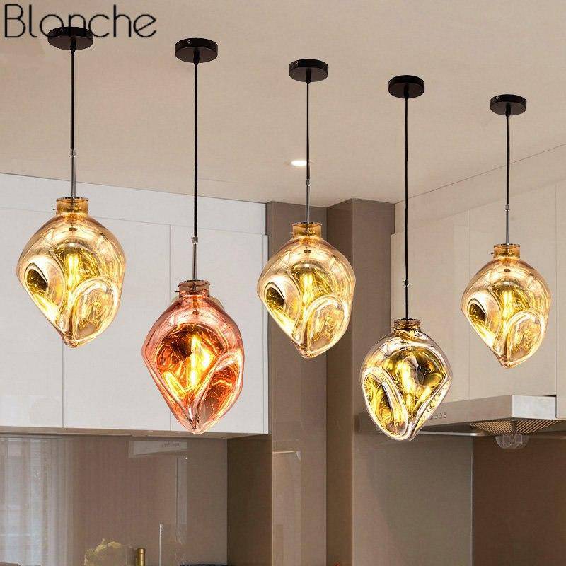 pendant light Lava colored glass LED design