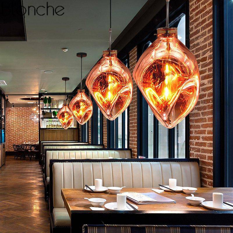 pendant light Lava colored glass LED design