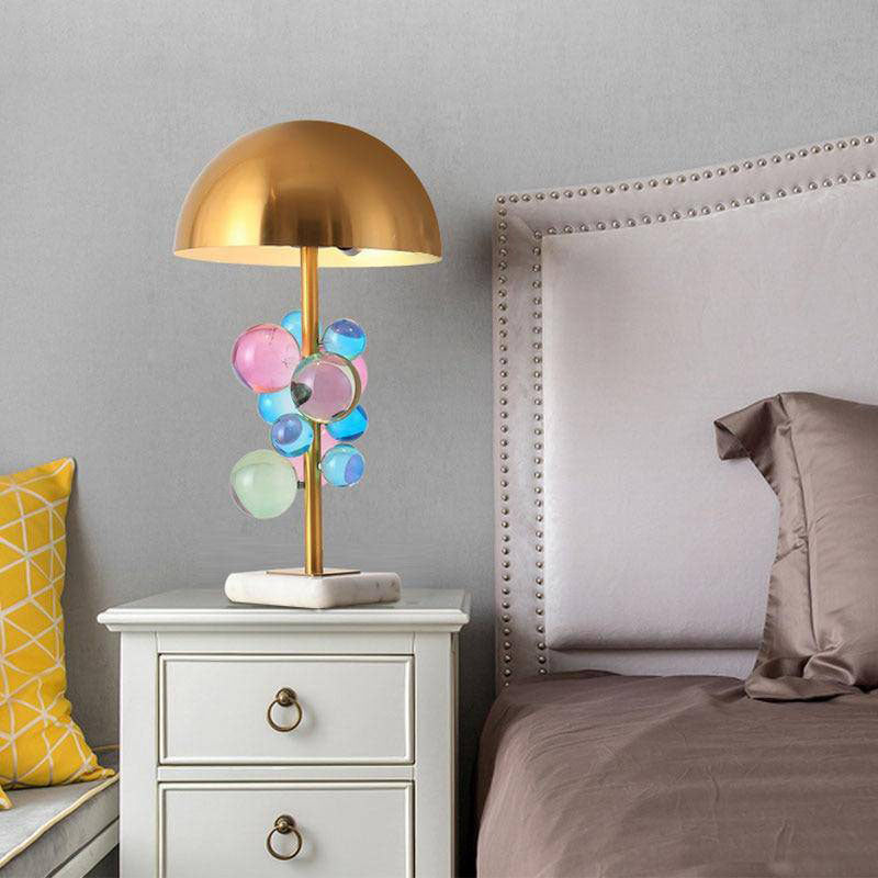 Table lamp with marble base and lampshade Ball