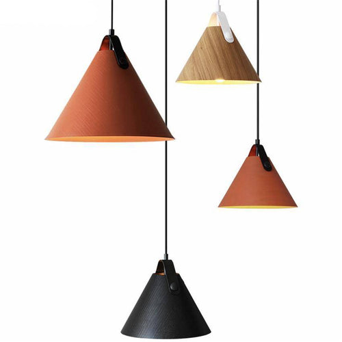 Suspension LED en bois et métal coloré Hanging
