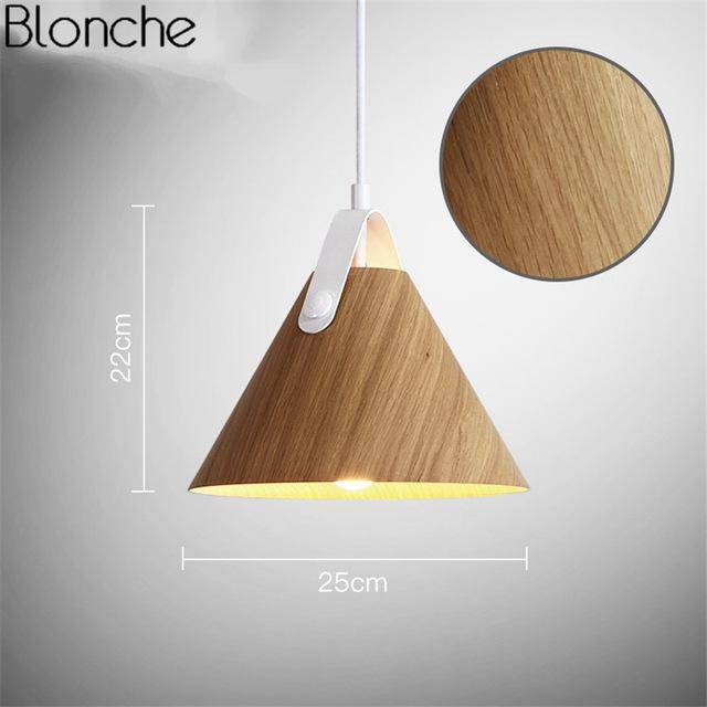 pendant light LED wood and metal colored Hanging