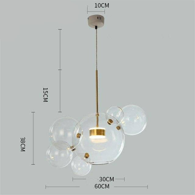 Lámpara de suspensión LED design con varias bolas de cristal Loft