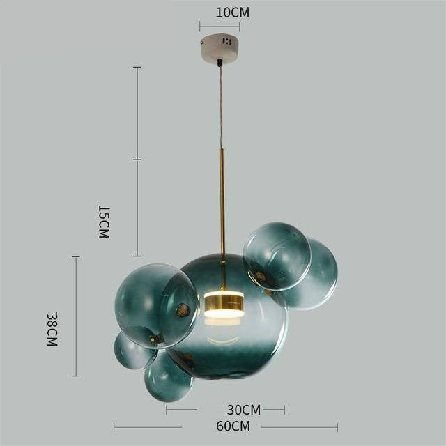 Suspension LED design avec plusieurs boules en verre Loft