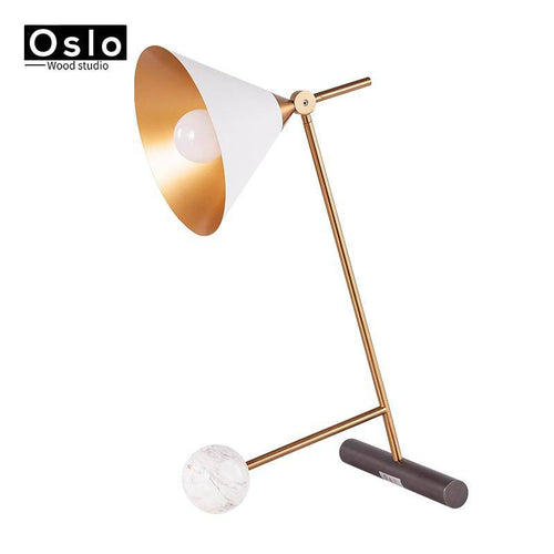 Modern table lamp in metal and marble with chrome base Hotel