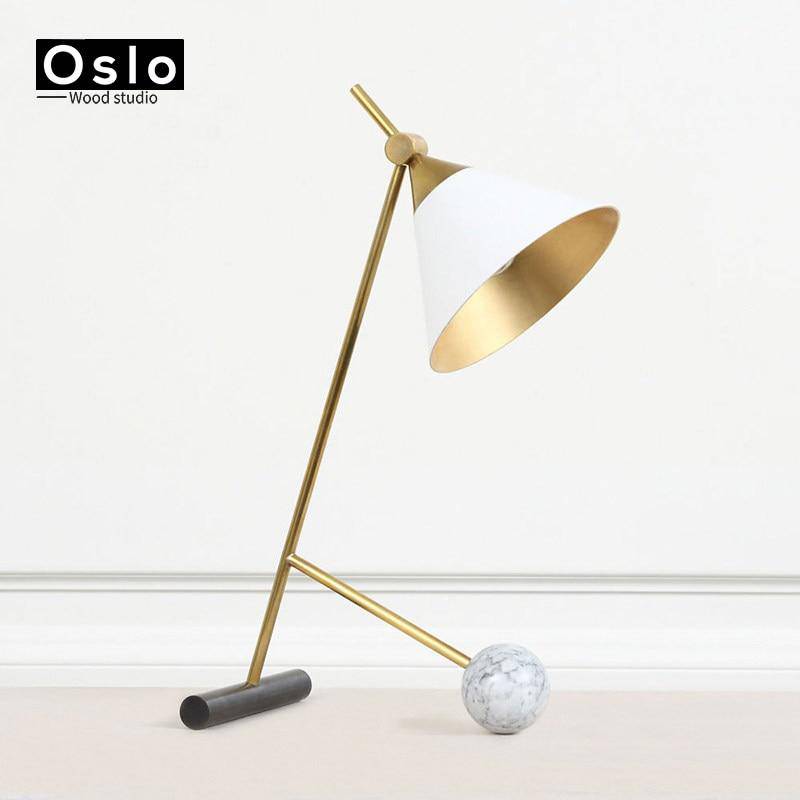 Modern table lamp in metal and marble with chrome base Hotel