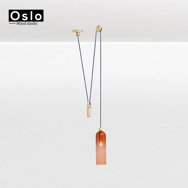 Suspension en bois et métal avec long fil Oslo