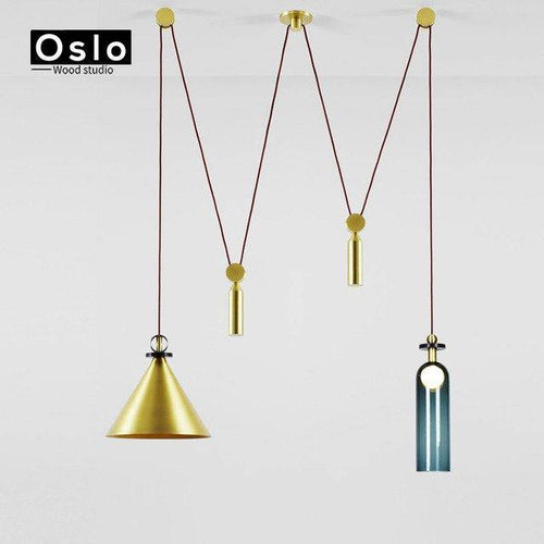 Suspension en bois et métal avec long fil Oslo
