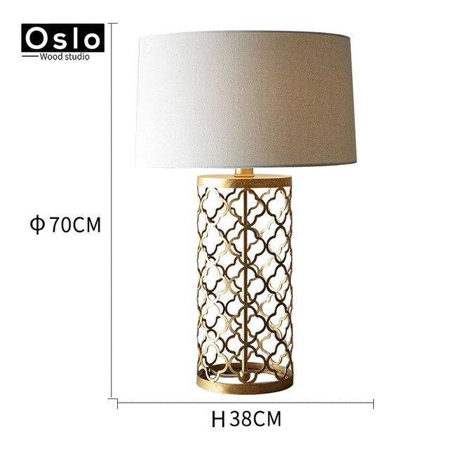 Lampe de chevet à poser design doré American - vue 4 sur 6