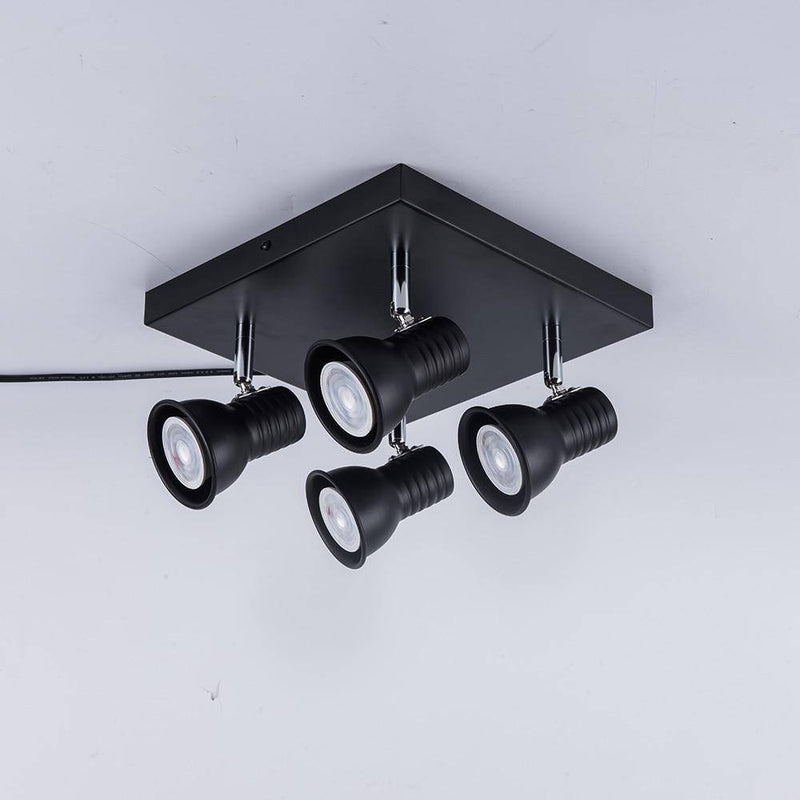 Plafonnier à spots LEDs ajustable noir (plusieurs formes)