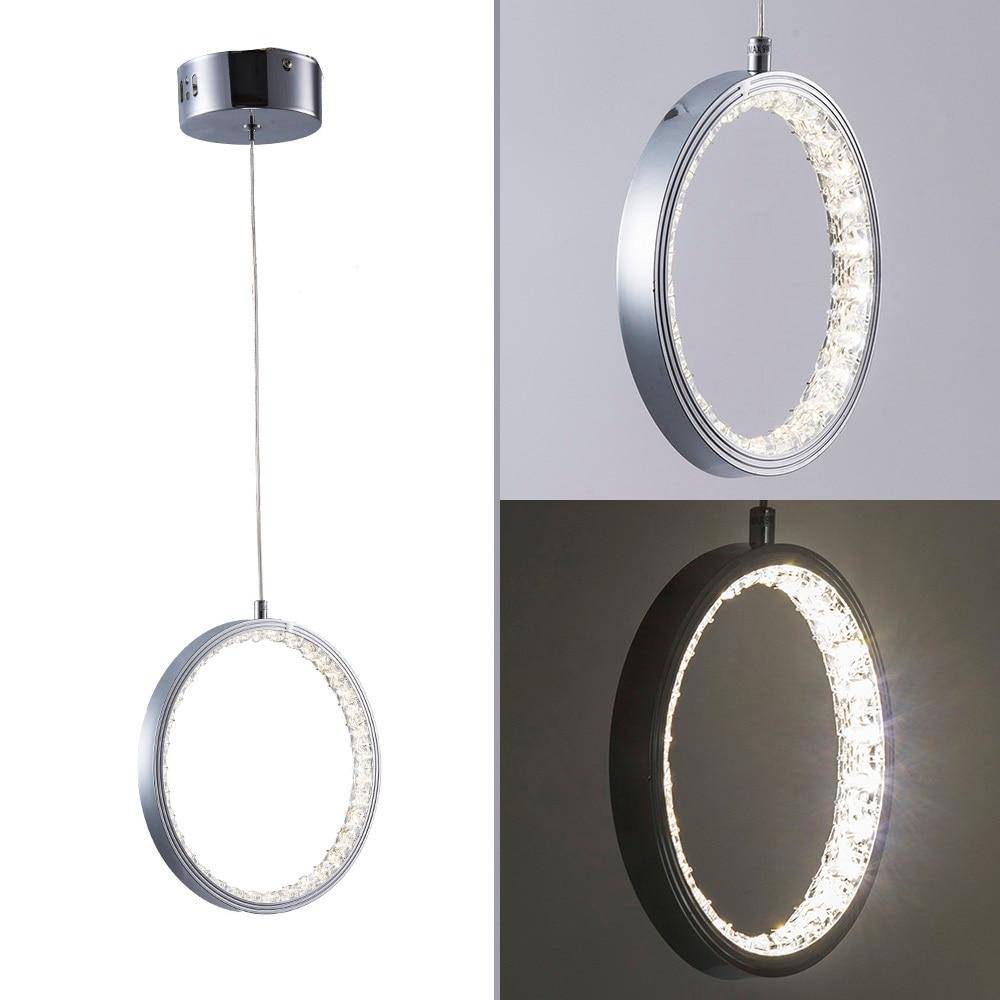 Suspension design LED cercle cristal - vue 3 sur 4