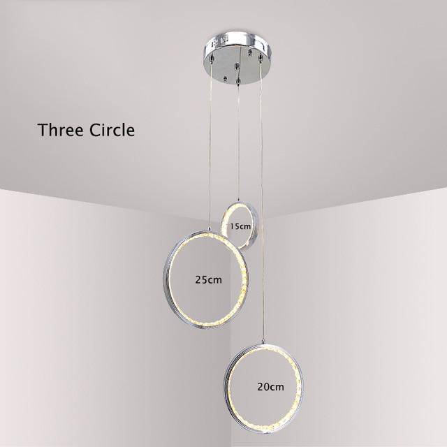 Suspension design LED cercle cristal