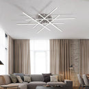 Plafonnier LED moderne barres chromées Flush