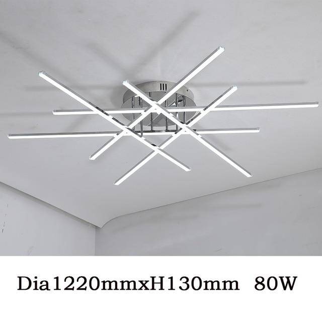 Modern LED ceiling lamp chrome bars Flush