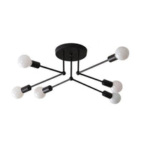 Plafonnier en métal rétro avec plusieurs lampes Personality