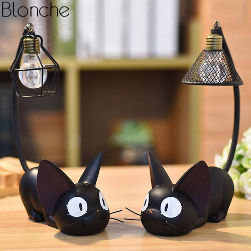 Children's LED table lamp in the shape of a black cat Cartoon