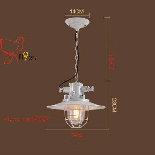 pendant light colored metal with industrial style cage 34cm