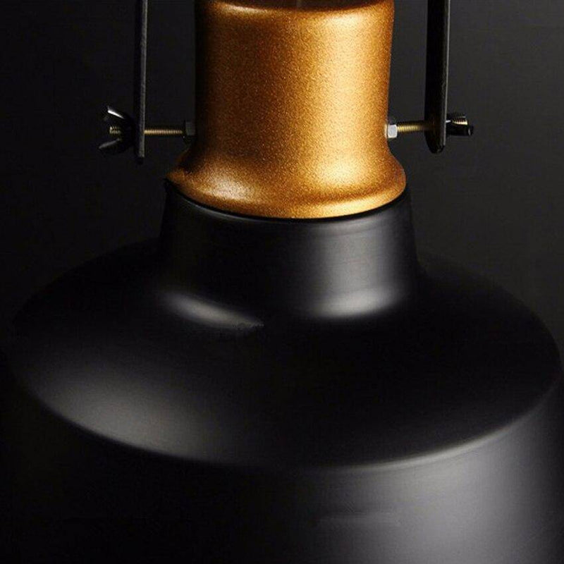 Lámpara de suspensión aluminio negro y dorado vintage