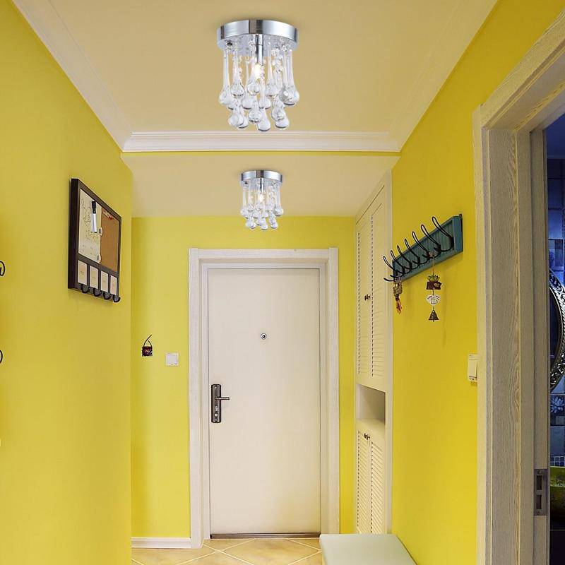 Plafonnier LED chromé et gouttes en cristal - vue 7 sur 7