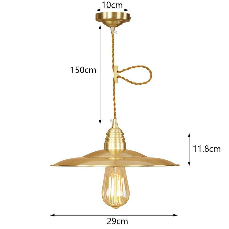 Suspension design à LED abat-jour disque en métal doré Novel