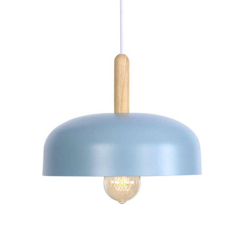 Suspension LED demi boule style industriel avec support en bos