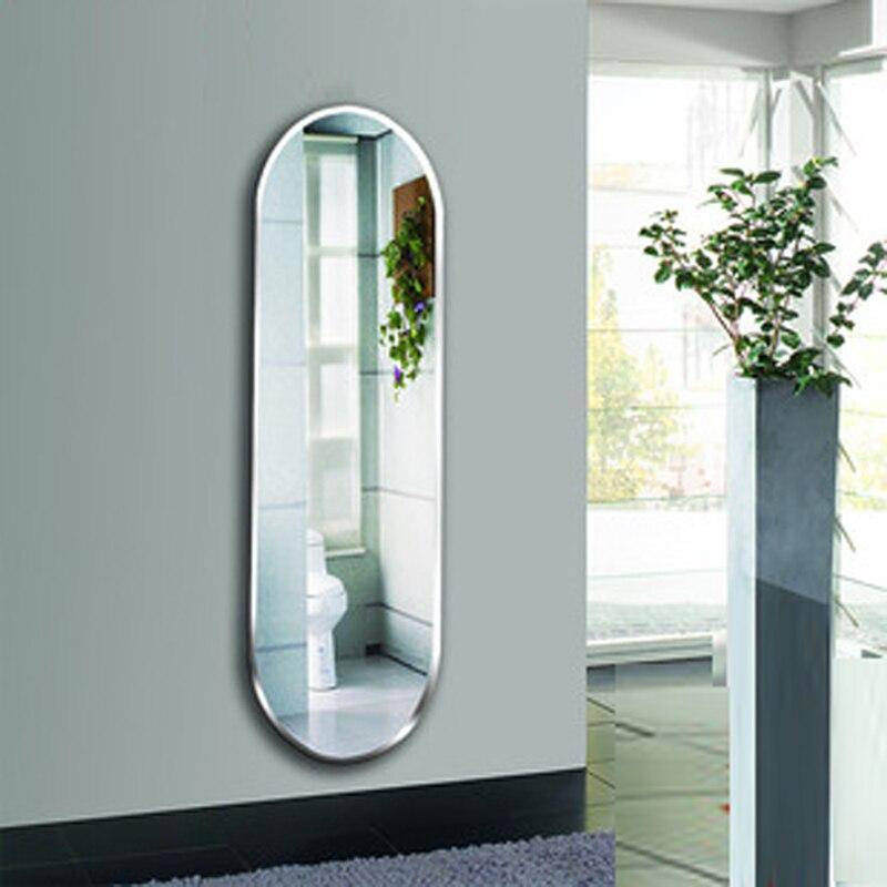 Proof wall mirror, elongated and rounded