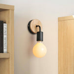 wall lamp simplistic wood and metal wall