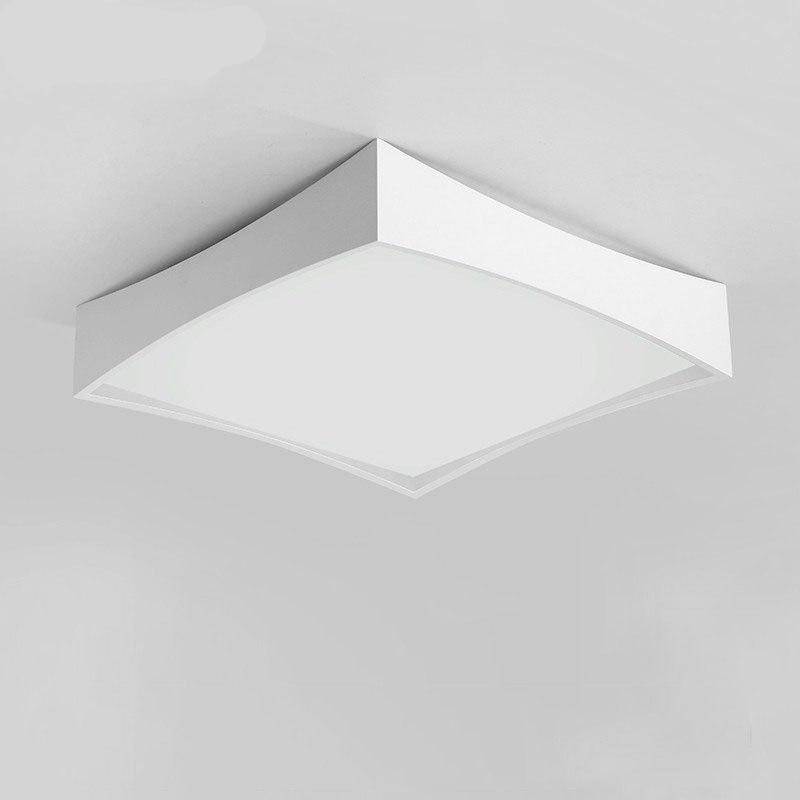 Plafonnier design LED carré bords arrondis et blanc Bwart