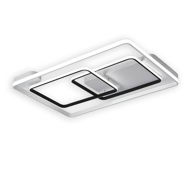 Plafonnier design LED rectangles et formes interposés noir et blanc Bwart