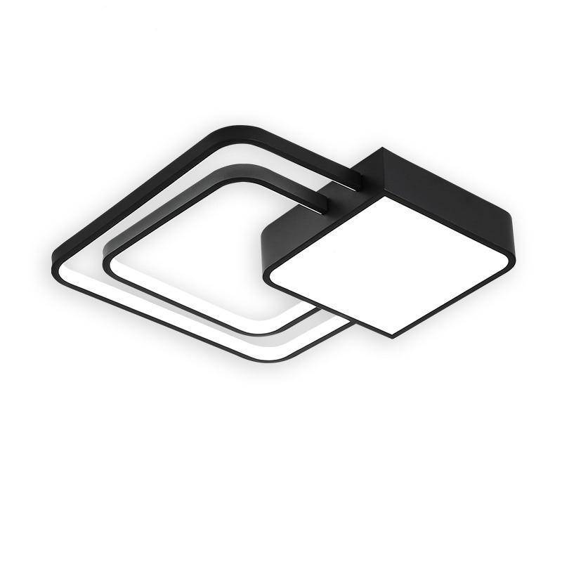Plafonnier design LED carrés et arrondis noir et blanc Bwart - vue 7 sur 7