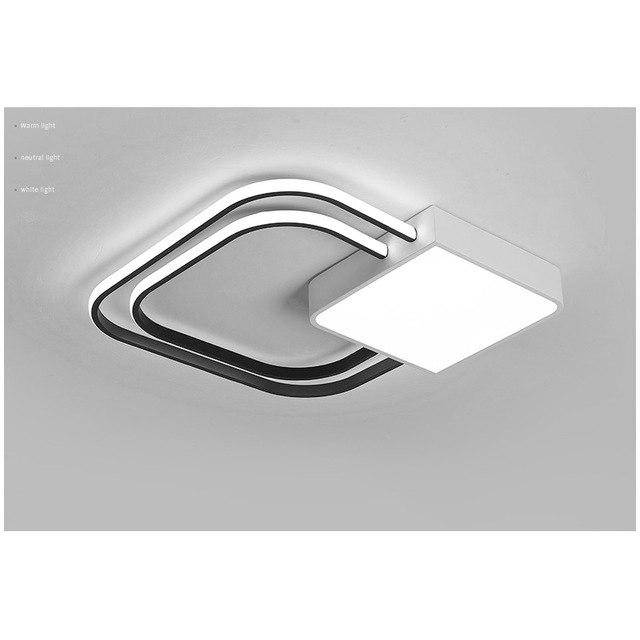 Plafonnier design LED carrés et arrondis noir et blanc Bwart