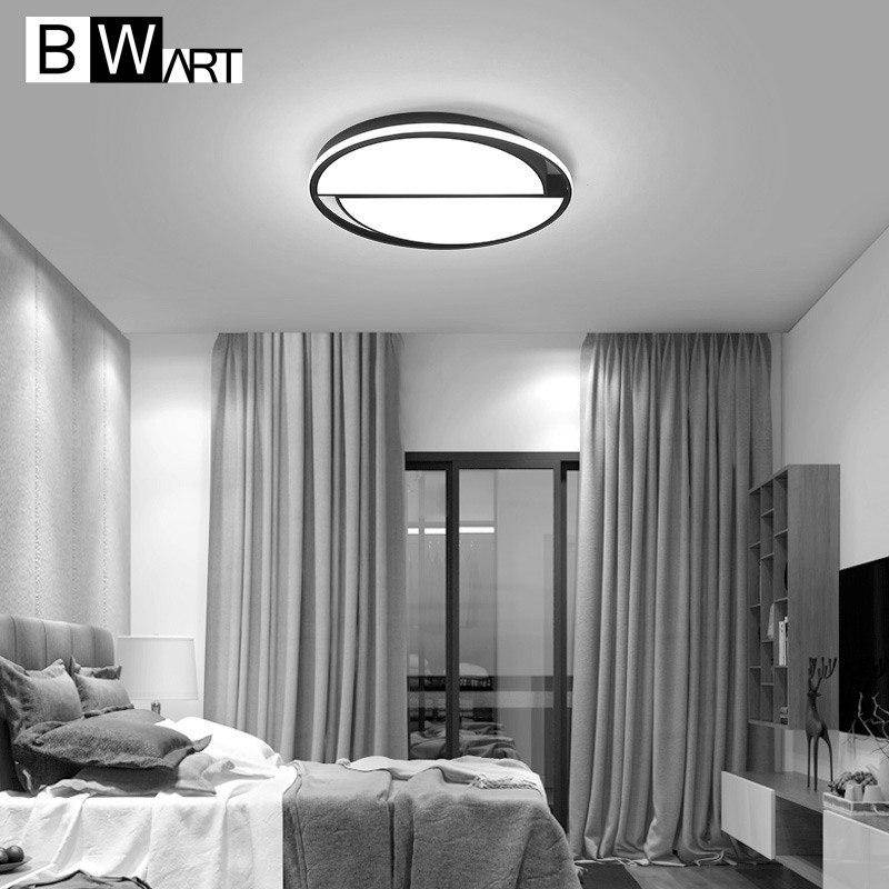 Plafonnier design LED rond encerclé noir et blanc Bwart