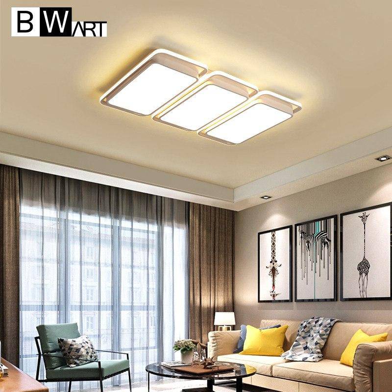 LED ceiling lamp rectangle with rounded edges black and white Bwart