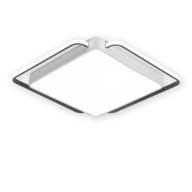 Plafonnier design LED carré et bords arrondis noir et blanc Bwart