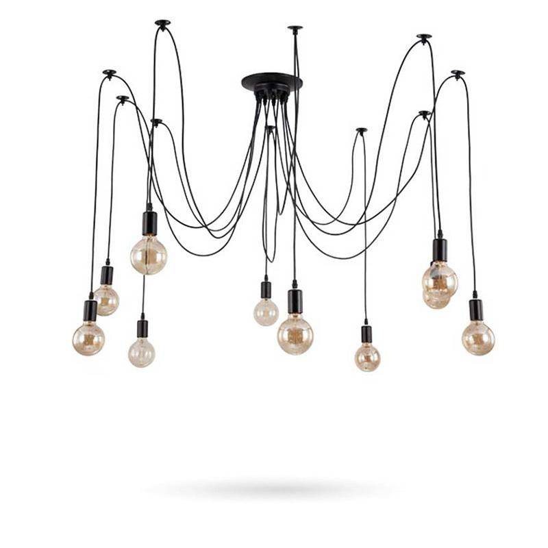 Lámpara de suspensión design con lámparas colgantes en el cable Dining