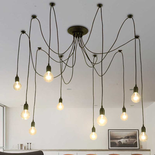 pendant light design with hanging lamps on cable Dining