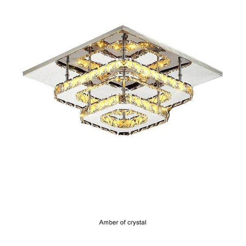 Hallway Square Crystal LED Ceiling Light