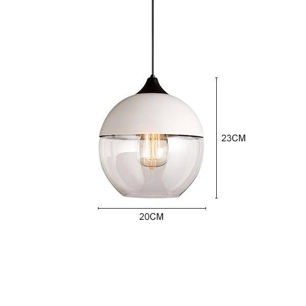 pendant light modern glass and metal design (several shapes)