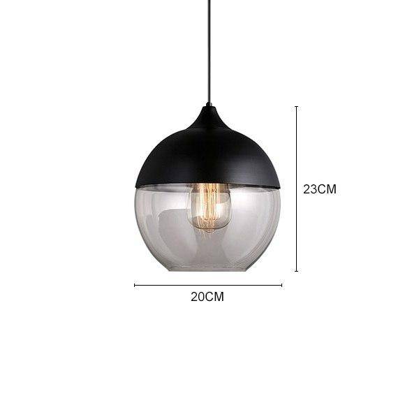 pendant light modern glass and metal design (several shapes)
