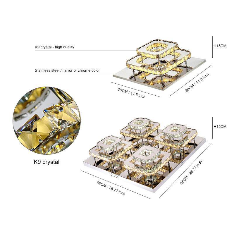 Plafonnier carré LED en cristal carré Square - vue 7 sur 6