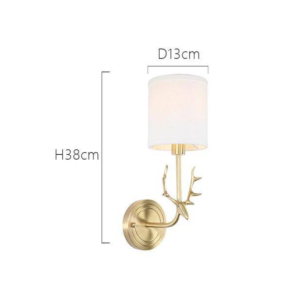 wall lamp LED design wall lamp in metal, golden stag style