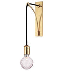 Applique murale design doré avec ampoule suspendue