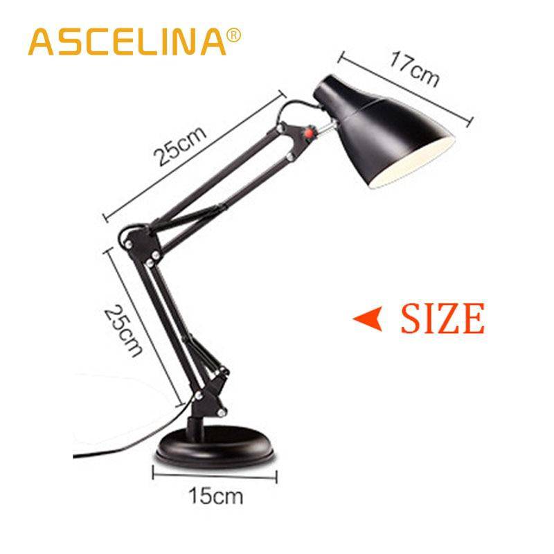 Reading desk lamp with adjustable metal articulated arm
