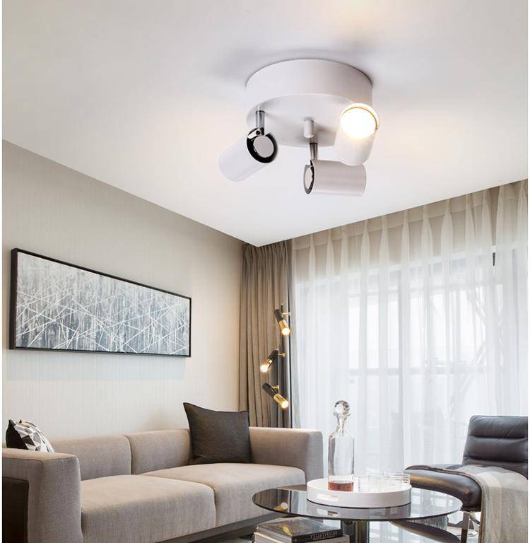 Plafonnier rond à spots LED ajustable - vue 6 sur 8